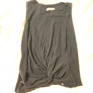 Sleeveless knot-front tank